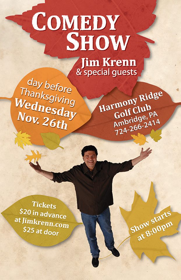 Jim Krenn Comedy, Pittsburgh Comedy Show, Pittsburgh Thanksgiving Entertainment